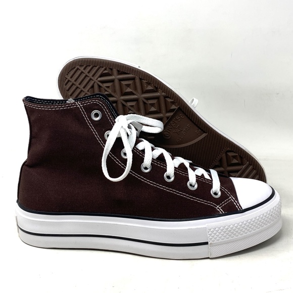 Converse Ctas Lift Platform For Women Brown Canvas Hi Shoes Custom 171209C-BWBW - Picture 6 of 10